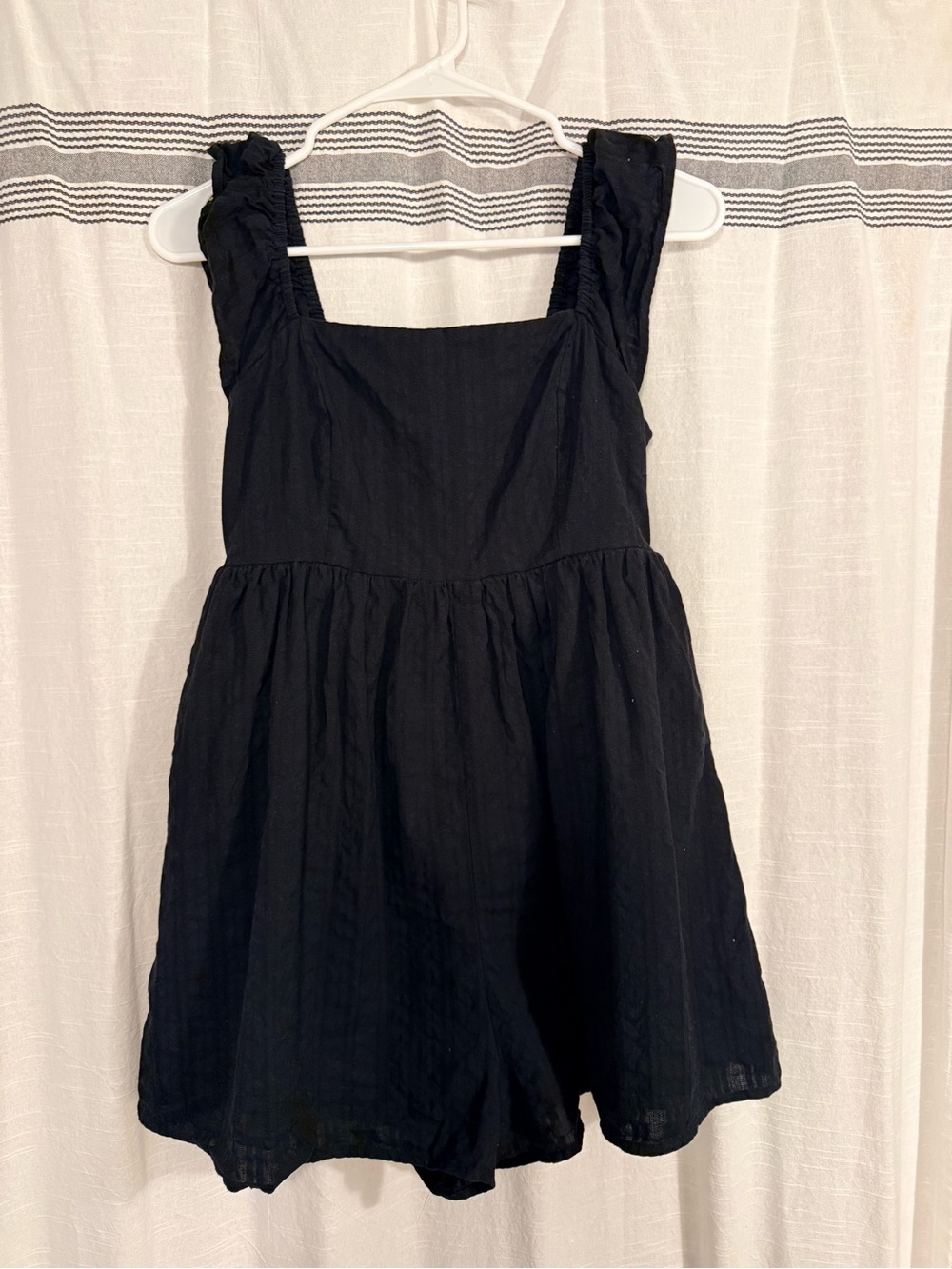 Black Girls' Ruffled Strap Romper